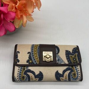 Spartina Blue Cream Canvas Standard Size Wallet SM7311